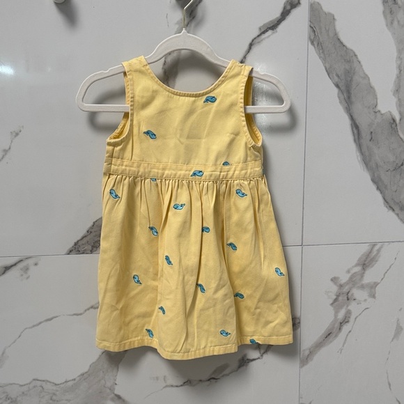 L.L. BEAN Yellow Whale Print Kids Dress - Picture 1 of 3